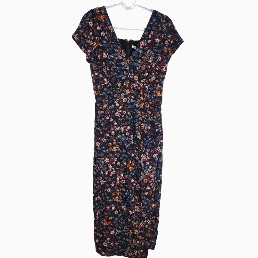 Abercrombie Fitch Womens‎ Floral Midi Dress Cottagecore Dark Fairy Coquette XS
